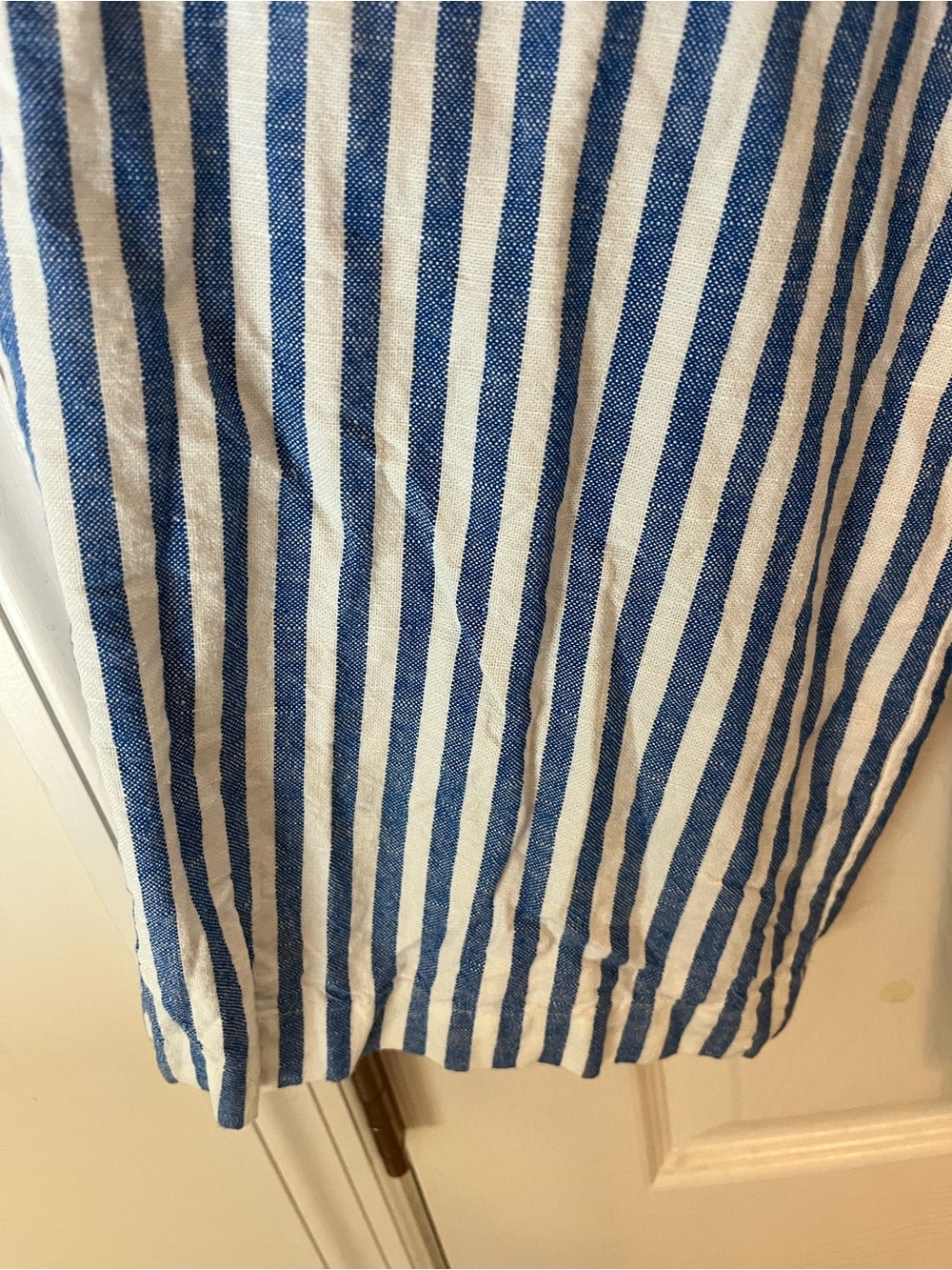 Boden Blue White Stripe Linen Blend Culotte Jumpsuit Petite 4 Coastal Chic - Picture 5 of 8